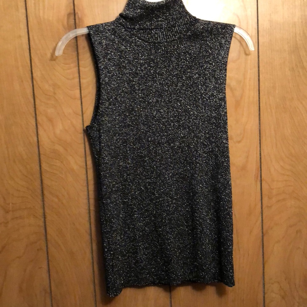 Sparkly turtle neck with no sleeves top